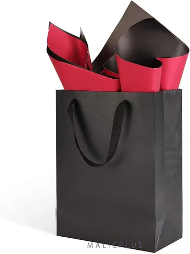 Vista 4 de 12 bolsas de regalo grandes de 10 x 5 x 13 pulgadas, bolsas de regalo grandes de color negro mate con asas para todas las ocasiones