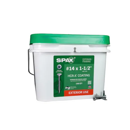 Vista 22 de SPAX Tornillos de madera para cubierta de cabeza plana exterior #8 x 1-1/2 pulgadas, construcción Torx T-Star Plus (550 EA) broca de 3 libras