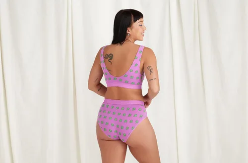 Vista 7 de MeUndies Bralette para mujer Brasier elástico de algodón con cuello en U Tela exclusiva de Tienda