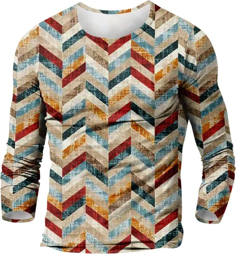 Vista 3 de Camisa de manga larga para hombre, ajuste holgado, sudadera de diseñador de moda, estampado vintage, ropa casual