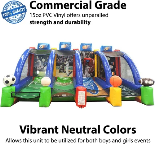 Vista 2 de TentandTable Juego inflable de los deportes comerciales 4-en-1, lanzamiento