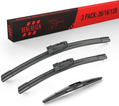 Vista 49 de BERG REGEN Escobillas limpiaparabrisas de 15"+15" con escobilla trasera de 13" - Juego de repuesto automotriz para Jeep Wrangler JK 2008 2009 2010