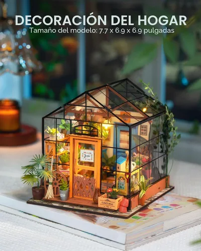 Vista 6 de Rolife Kit de casa de muñecas en miniatura para invernadero, regalo