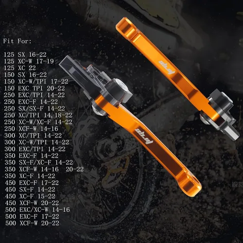 Vista 4 de Manija de palanca de freno de embrague de pivote plegable CNC para motocicleta SX XCW XC SX-F XC-W XC-F XCF-W EXC-F 125 150 250 300 450 500 Dirt