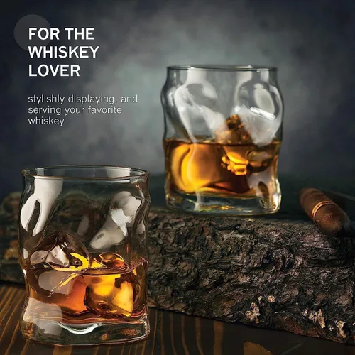 Vista 2 de Bormioli Rocco Sorgente - Vasos dobles Old Fashioned, 14.25 onzas, color blanco, 4 unidades (paquete de 1)