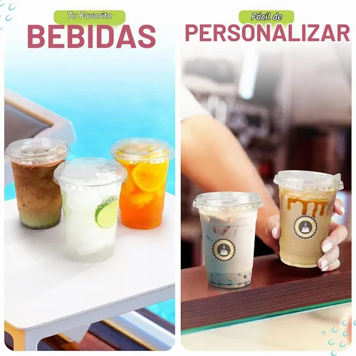 Vista 6 de FROZIP - Tazas de café de plástico con tapas para sorbos, paquete de 50, 16 onzas