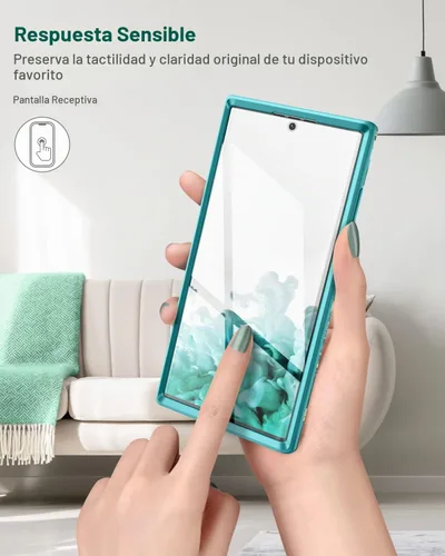 Vista 6 de SURITCH Funda para Samsung Galaxy S22 Ultra, Protector de Pantalla Integrado para Funda Samsung S22 Ultra 5G Protección de Cuerpo Completo