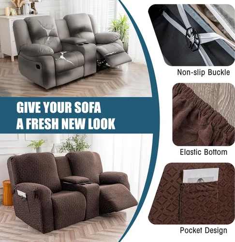 Vista 158 de Gennia Funda Impermeable para Silla Reclinable, Fundas Elásticas para Sofá Reclinable con Bolsillos, Fundas Lavables para Silla Reclinable Lazy Boy