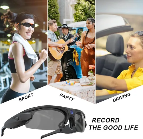 Vista 6 de Lentes de sol con cámara WiFi, lentes de video 4K HD 1080P con lente polarizada UV 400 para ciclismo, camping, conducción, viajes