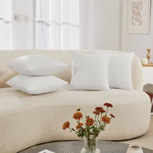 Vista 35 de Deconovo Juego de 2 fundas de almohada de pana suave con cremallera invisible, 16 x 16 pulgadas, color gris pardo, decoración del hogar para sofá