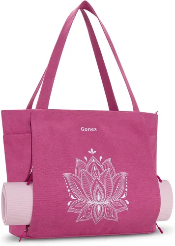 Vista 16 de Gonex Bolsa para Esterilla de Yoga, Bolsa Grande con Múltiples Bolsillos para Mujeres y Hombres, Portador de Esterilla de Lona, Cremallera Completa