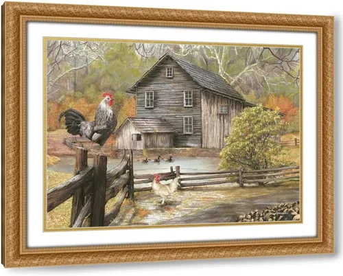 Vista 4 de ArtDirect - Wargo, Ed 18x15 Black Modern Framed Art Print Titled: Down on the Farm I
