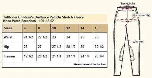 Vista 3 de TuffRider Pantalones de invierno Unifleece de forro polar elástico sin cierre para niños