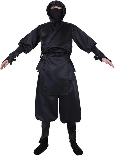 Vista 2 de Cosplayfm Disfraz de ninja negro para hombre de Halloween