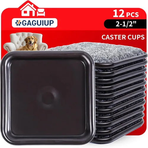 Vista 10 de Copas para ruedas de muebles de 4 pulgadas redondas para base de alfombra, deslizadores de muebles reutilizables para pisos de madera dura