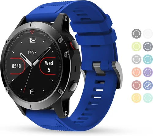 Vista 17 de Correa de reloj compatible con Fenix, correa de reloj Garmin de 0.866 in, silicona suave, repuesto para Fenix 5/5 Plus/6/6 Pro/7/Forerunner Negro