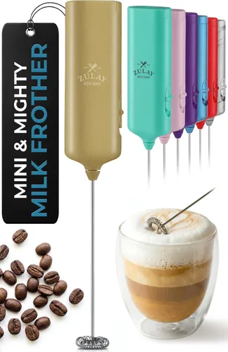 Vista 19 de Varita de espumador de leche mini y potente – Potente espumador de café de mano, mezclador de bebidas operado con batería – Tamaño de bolsillo