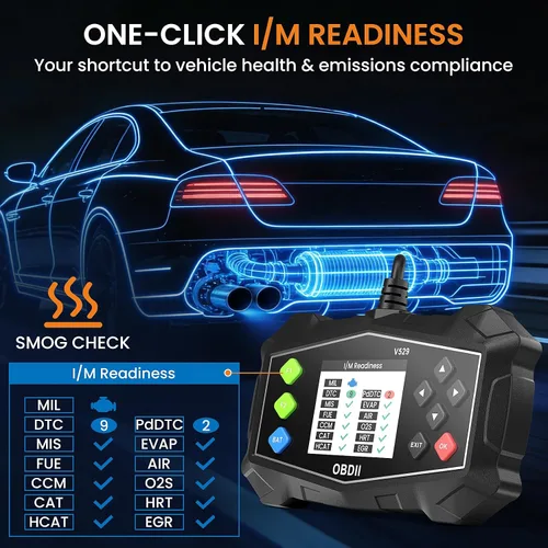 Vista 4 de Herramienta de diagnóstico escáner OBD2, lector de códigos para luz de verificación del motor con prueba de batería, sistema EVAP (modo 8), sensor