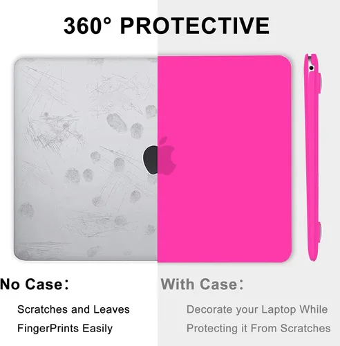 Vista 3 de B BELK - Funda para MacBook Air de 13,3 pulgadas, modelo A2337, A2179, A1932, color rosa brillante MacBook Air Case 2021 2020 2019 2018 M1 Chip