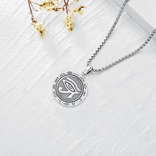 Vista 70 de Collar de pentagrama de plata de ley con triple luna, diosa celta, nudo celta, nudo de brujas, Ankh, sol y luna, Hécate, lilith, Santa Muerte