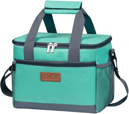 Vista 19 de iknoe Bolsa de almuerzo aislada, bolsa enfriadora plegable de 8.5 L para hombres y mujeres, diseño térmico a prueba de fugas, ideal para oficina