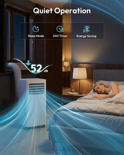 Vista 5 de EUHOMY Aire acondicionado portátil de 14,000 BTU, unidad de CA de 750 pies