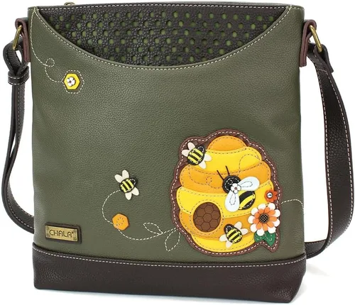 Vista 8 de CHALA Sweet Messenger - Bolso de hombro de tamaño medio con correa ajustable Ajolote - Turquesa