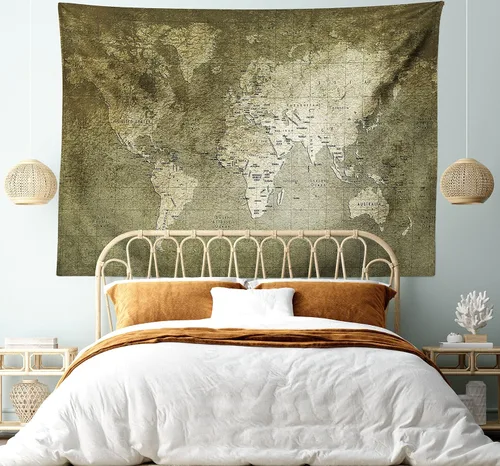 Vista 136 de Ambesonne Tapiz de arte afro, hombre negro fuerte con una corona de trazos impresión de pintura moderna, decoración de tela para colgar en la pared