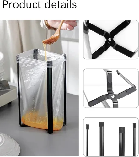Vista 4 de Soporte para soporte de cocina, estante de secado de bolsas de plástico, tazas multifuncionales para encimera, botellas, estante de secado