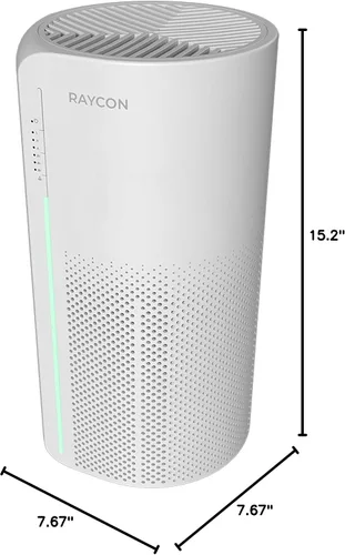 Vista 10 de Raycon Purificador de aire de habitación, filtro HEPA reemplazable H13, indicador LED de calidad del aire, velocidades de ventilador ajustables