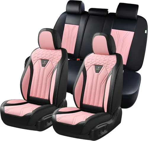 Vista 22 de FLORICH Fundas de asiento para automóviles, fundas de asiento impermeables, fundas de asiento de cuero para automóvil, paquete de 2, protector