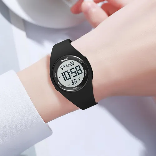 Vista 6 de FANMIS Moda mujeres hombres reloj deportivo digital estudiante electrónico al aire libre reloj deportivo militar multifunción luminoso impermeable