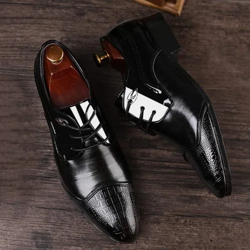 Vista 6 de ZGRZPMGR Zapatos de vestir para hombre zapatos de negocios para caminar zapatos casuales formales de cuero zapatos Oxford de moda para hombre