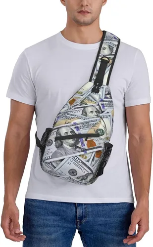 Vista 8 de Us Bill Dollars Money - Bolso de pecho unisex para viajes, senderismo, bolsa de hombro cruzada para mujeres y hombres, US Bill Dollars Money A1