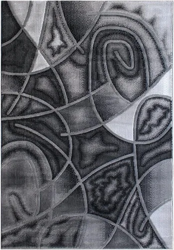 Vista 27 de Masada Rugs, Alfombra moderna y contemporánea, azul, gris y negro (2 pies x 3 pies)