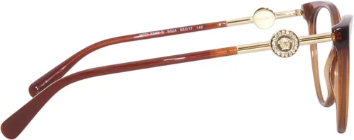 Vista 3 de Versace VE3298B - 5324 Marco de gafas marrón transparente con lente DEMO 2.165 in, transparente café