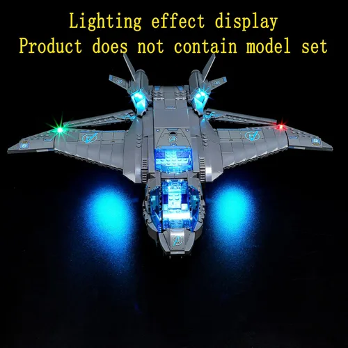 Vista 6 de GEAMENT Kit de luces LED compatible con Lego The Avengers Quinjet 76248 (juego de modelos no incluidos)