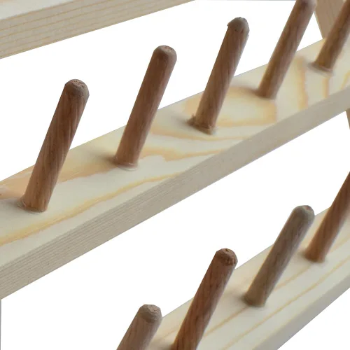 Vista 4 de NW Soporte plegable de hilo de madera para 120 carretes para coser y bordar, estante y organizador de hilos plegable para coser (madera natural)