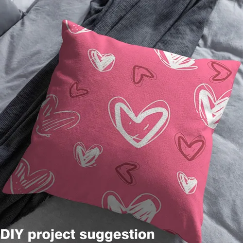 Vista 4 de The Yard, tela de corazones románticos para sillas, tela de San Valentín para exteriores, bonitos corazones dibujados a mano, tela decorativa