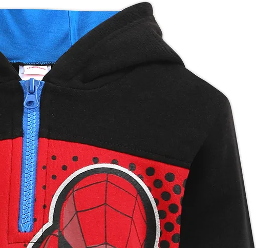 Vista 3 de Marvel Sudadera con capucha con cremallera para niños pequeños y niños grandes, color negro