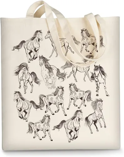 Vista 10 de Bolsa de lona AUSVKAI estética para mujer, lindas bolsas de tela reutilizables de algodón para compras, playa, comestibles