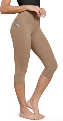 Vista 48 de ODODOS Pantalones capri de yoga suaves como mantequilla para salón con bolsillos para mujeres, leggings capri de cintura alta de 14"/19"/21