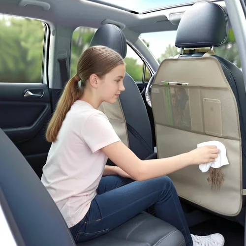 Vista 7 de Viaviat Protector de Asiento de Auto, Esterilla Grande 2 Pack, Protectores Duraderos Resistente al Agua para Asiento Trasero del Auto con 2
