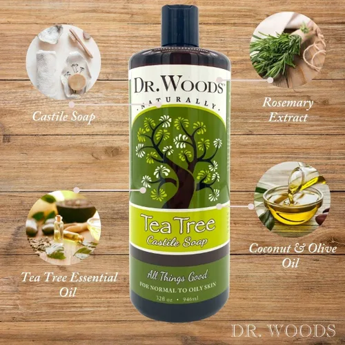 Vista 4 de Dr. Woods Pure Tea Tree Castilla Jabón Líquido, 32 onza, 32 onza