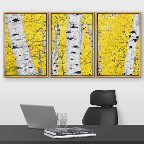 Vista 278 de wall26 Lienzo enmarcado para pared, juego de arte de acuarela pastel, paisaje rural, ilustraciones con formas abstractas, arte moderno, decorativo