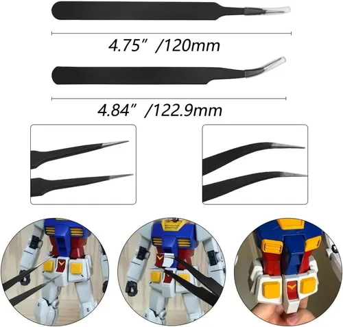 Vista 2 de Juego de 24 herramientas básicas de modelador, kit de herramientas de modelo Gundam con caja de plástico para ensamblar modelos, reparación