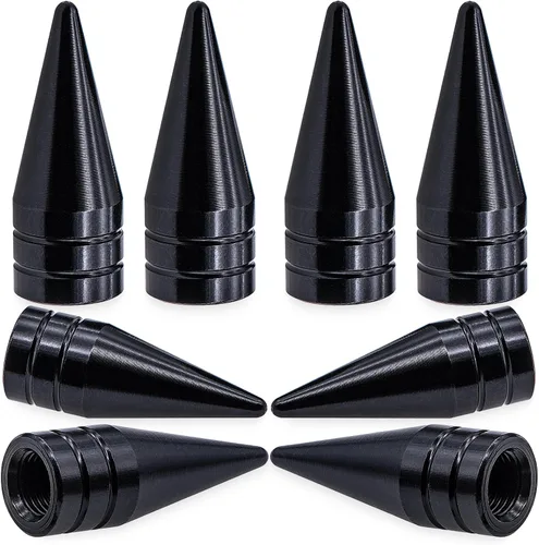 Vista 33 de 4 piezas de tapas de válvula de rueda con forma de punta, válvula de rueda de aleación de aluminio con punta, cubiertas universales de válvula
