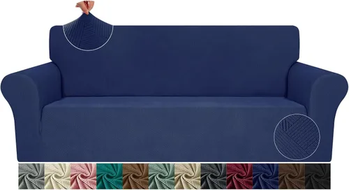 Vista 10 de JIVINE - Funda para sofá biplaza, 1 pieza elástica para sofá de 2 cojines, protector de muebles con parte inferior elástica para niños y mascotas