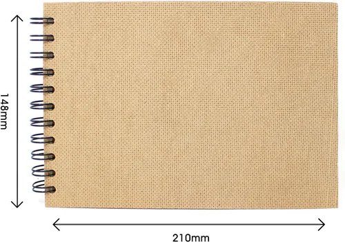 Vista 4 de Artway Enviro - Cuaderno de bocetos A5 encuadernado en espiral - Paisaje - 70 caras/35 páginas de papel de dibujo reciclado de 6.00 oz/m² - Cuaderno