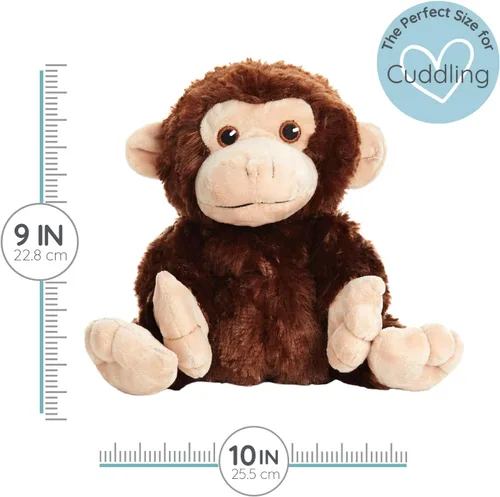 Vista 5 de Warm Pals Marvin the Monkey, Microwavable Weighted Plush, Heated for Warmth Marrón